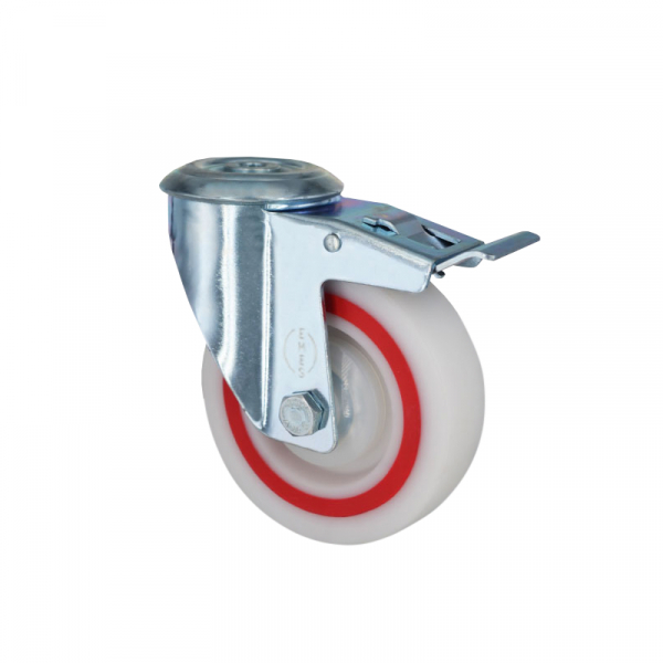 Колесо полипропиленовое под болт с тормозом EM04 MBTM 125 F