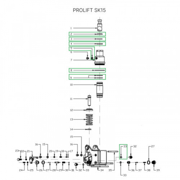 Ремкомплект гидроцилиндра для тележек SK15/SD15L HV Market