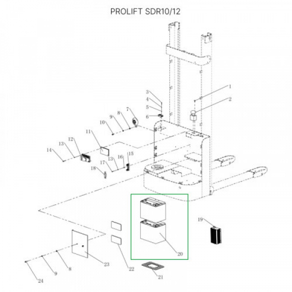 Аккумуляторная батарея для штабелеров SDR1635 (AGM, 125 Ач) HV Market