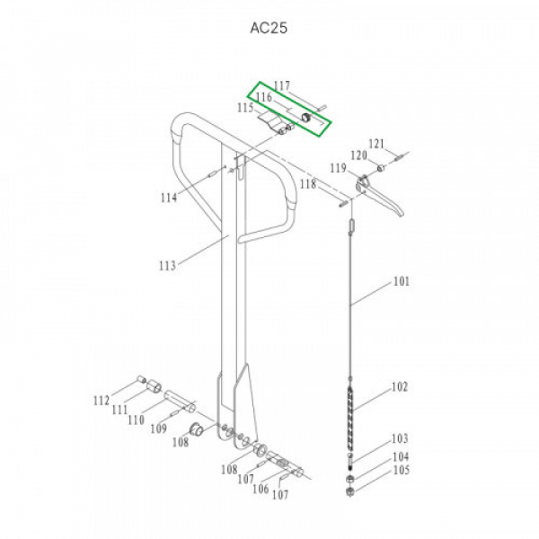 Пружина рычага управления режимом работы для гидравлических тележек JC20 HV Market