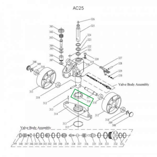Опорный подшипник гидроузла для гидравлических тележек DF25 HV Market