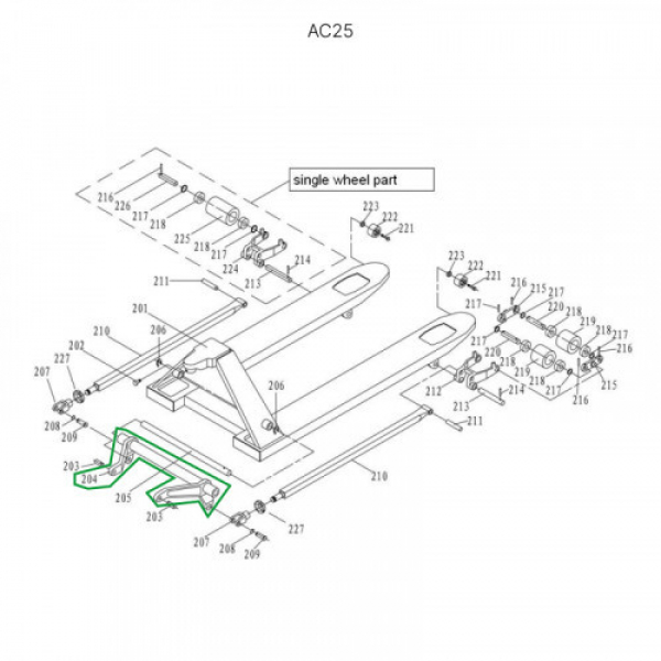 Угловой рычаг для гидравлических тележек AC30 HV Market