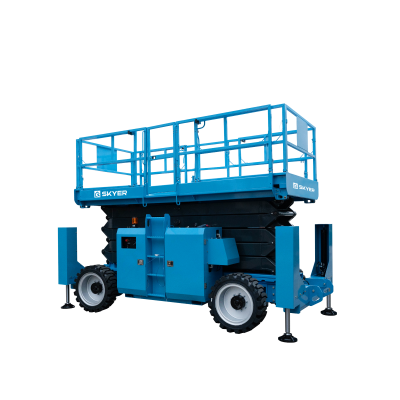 Подъемник самоходный дизельный ножничный с выдвижными платформами SKYER DPL1436 HV Market