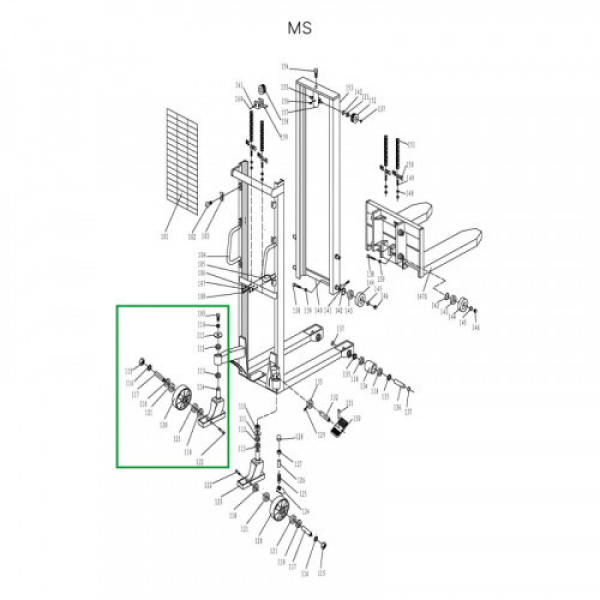 Колесная опора поворотная в сборе для MS HV Market