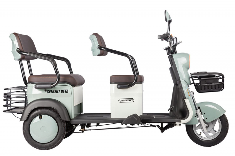 Электротрицикл Rutrike Gelbert Beta 48V/60V 800Вт Серебристо-белый