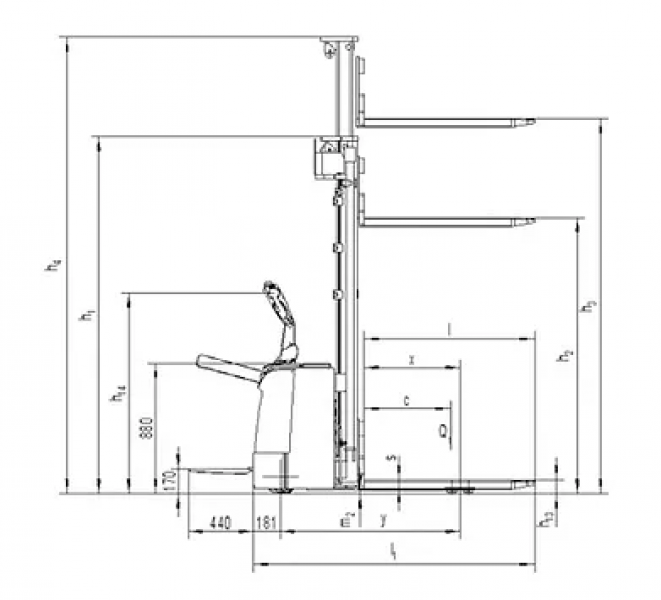 Самоходный штабелер PS12NC-DX (В-3600)