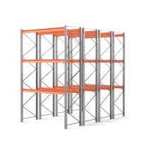 Стеллаж двойной глубины 4500х2700х1100 мм. Уровни хранения: пол+3 (2400 кг на ярус) HV Market