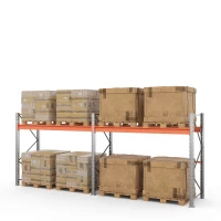 Две секции стеллажа металлического паллетного 2000х1800х1100 мм (70.1.5). Ярусы: пол+1 HV Market