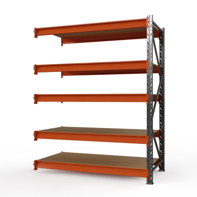 Секция приставная стеллажа металлического ОПТИМА, 3500х1530х785 мм. Полки: 5 шт. фанера