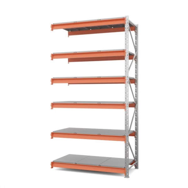Секция приставная стеллажа металлического ОПТИМА, 3500х2500х785 мм. Полки: 6 шт. метал. HV Market