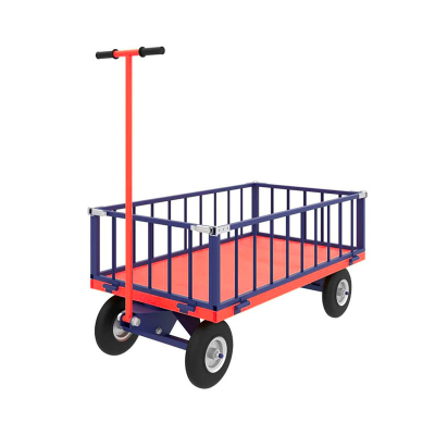 Тележка с поворотной осью ТПОБ 5 Т (700х1200) г/п 450 кг.колеса литые 250 мм.