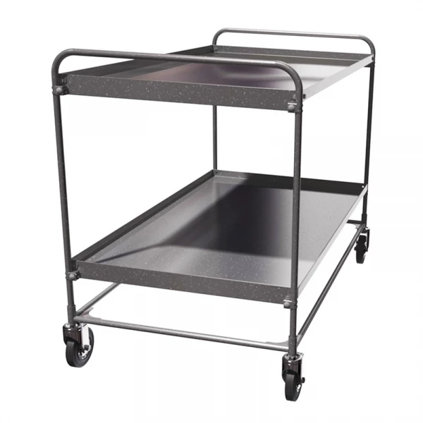 Тележка 2-х ярусная из нержавеющей стали СТ НЖ 5 (700х1200) колеса болтовое крепление 125 мм.