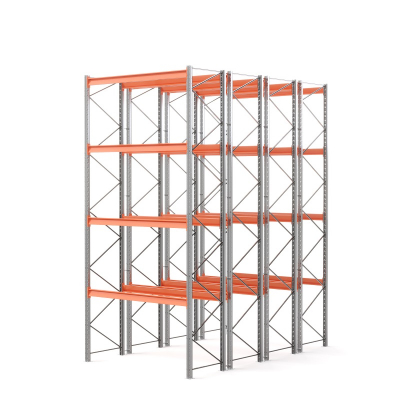 Стеллаж двойной глубины 6000х2700х1100 мм. Уровни хранения: пол+4 (1800 кг на ярус) HV Market