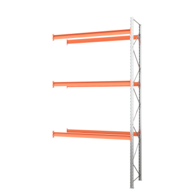 Секция приставная стеллажа металлического паллетного 4500х1800х1100 мм. Ярусы: пол+3