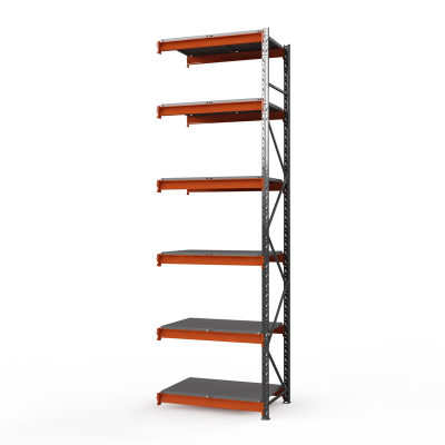 Секция приставная стеллажа металлического ОПТИМА, 4000х1250х785 мм. Полки: 6 шт. метал.