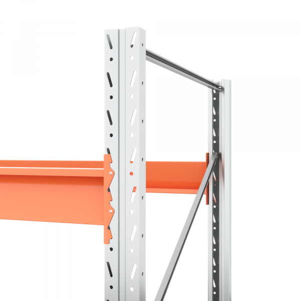 Две секции стеллажа металлического паллетного 4500х1800х1100 мм. Ярусы: пол+3