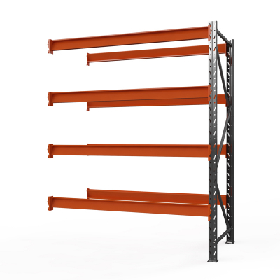 Секция приставная стеллажа металлического ОПТИМА, 3500х1250х785 мм. Полки: 4 шт. без настила