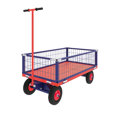 Тележка с поворотной осью ТПОБ 7 С (800х1400) г/п 450 кг.колеса пневматические 250 мм.