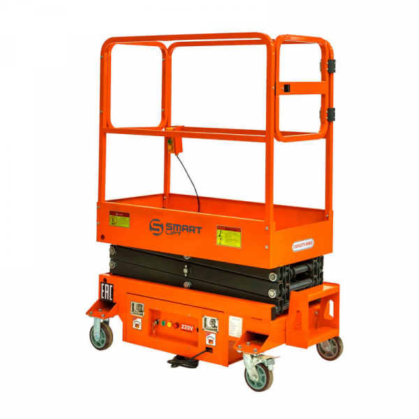Подъемник ножничный несамоходный SJY-0.3-3.9 (220В; 300 кг; 3,9 м) SMARTLIFT HV Market