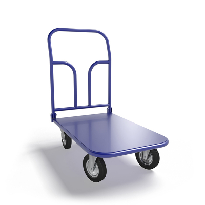 Тележка платформенная со складной ручкой ТПСР 2 М (600х900) г/п 400кг.160 черная резина