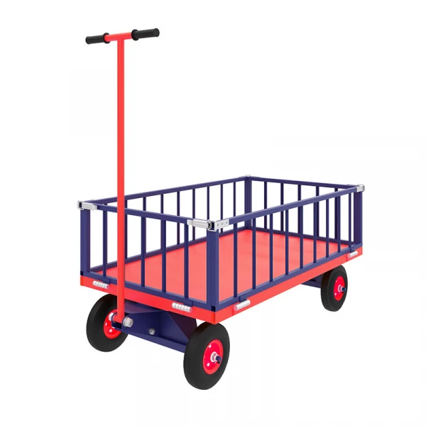 Тележка с поворотной осью ТПОБ 2 Т (600х900) г/п 450 кг.колеса пневматические 250 мм.