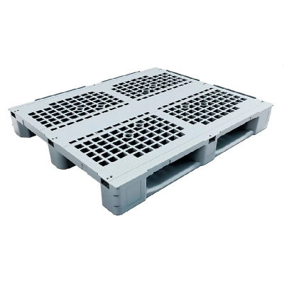 Поддон пластиковый IR 1210P-3R (п/э, 5000 кг, 1200х1000х157 мм, перфорированный, на 3-х полозьях, серый) HV Market