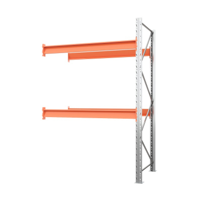 Секция приставная стеллажа металлического паллетного 3500х1800х1100 мм. Ярусы: пол+2