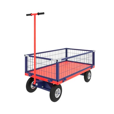 Тележка с поворотной осью ТПОБ 5 С (700х1200) г/п 450 кг.колеса литые 250 мм.