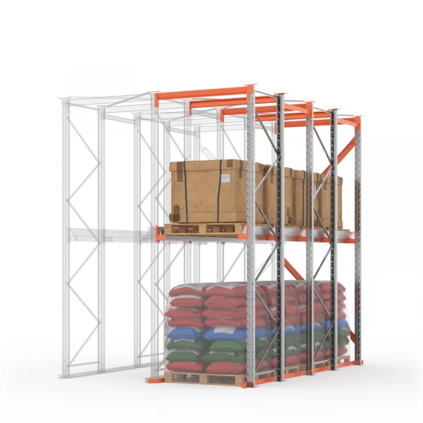 Секция доборная стеллажа набивного паллетного 4000х4200х1050 (85.1.5). Ярусы: пол+1 HV Market