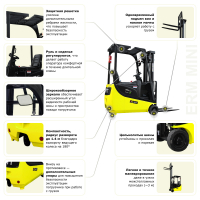 Электрический мини-погрузчик YETT ERM15 mini li-ion ZSM400-SS HV Market
