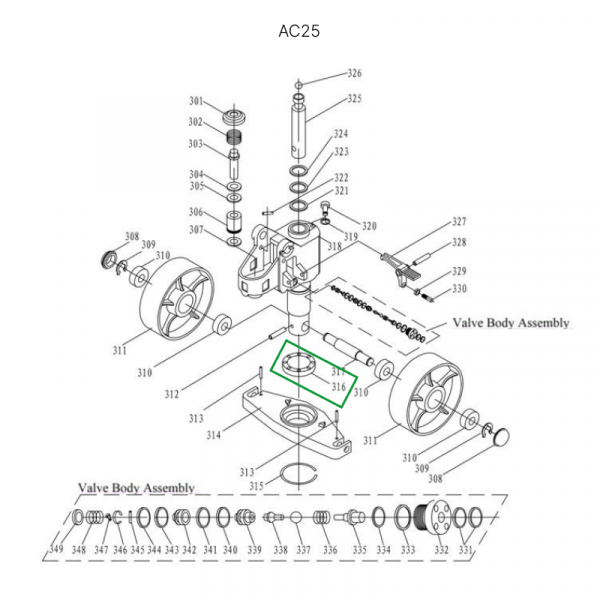 Опорный подшипник гидроузла для гидравлических тележек DF25