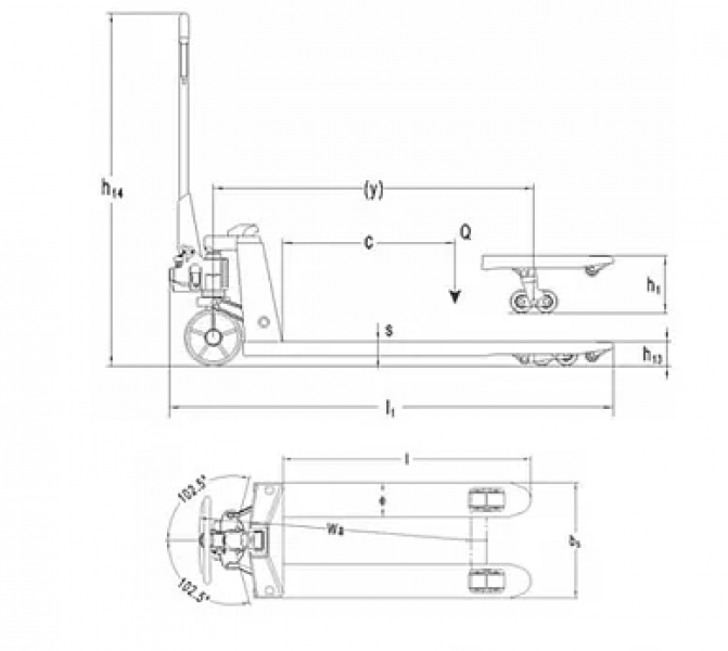 Гидравлическая тележка (рохля) HP ESE 20/5 с весами HV Market